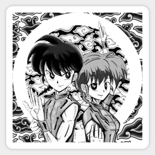 ranma and ranma the martial artist in bender gender Sticker